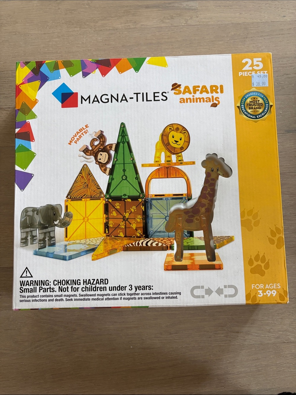 Magna-Tiles Safari Animals 25-Piece Building Set - Orange & Yellow